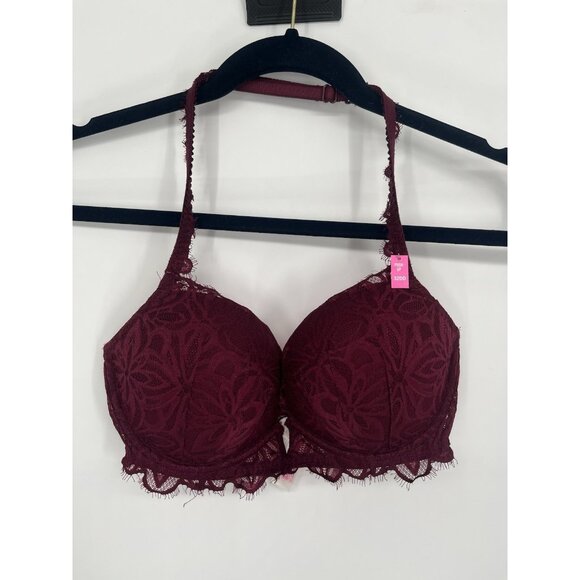 Victorias Secret PINK Date Pushup Bra Sexy Lace Underwire 32DD - Picture 1 of 7